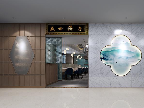 深圳南山区新中式餐厅装修设计效果图解析-窗帘视界