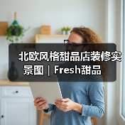 北欧风格甜品店装修实景图 | Fresh甜品（图3）