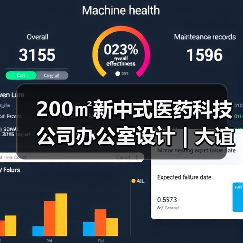 200㎡新中式医药科技公司办公室设计 | 大谊医药