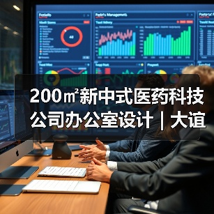 200㎡新中式医药科技公司办公室设计 | 大谊医药（图3）