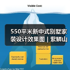 550平米新中式别墅家装设计效果图 | 紫鳞山花园（图3）