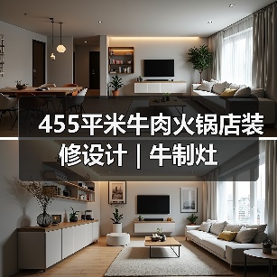 455平米牛肉火锅店装修设计 | 牛制灶（图4）