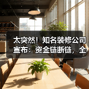 太突然！知名装修公司宣布：资金链断链，全面停工！有人刚交了定金就出事了