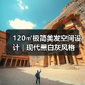 120㎡极简美发空间设计 | 现代黑白灰风格（图4）