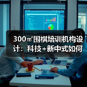 300㎡围棋培训机构设计：科技+新中式如何融合？（图3）