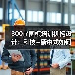 300㎡围棋培训机构设计：科技+新中式如何融合？（图2）
